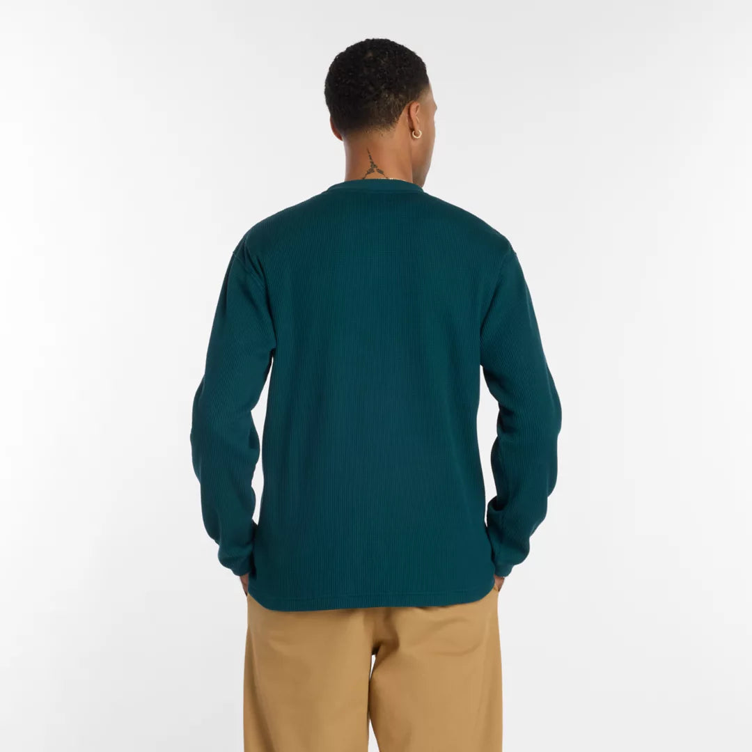 Men Numeric Waffle Knit Long Sleeve Henley / New Balance