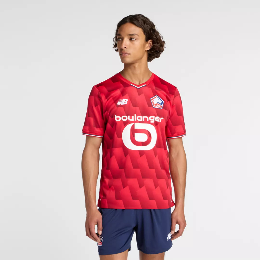 Men Lille LOSC Home Short Sleeve Jersey / New Balance