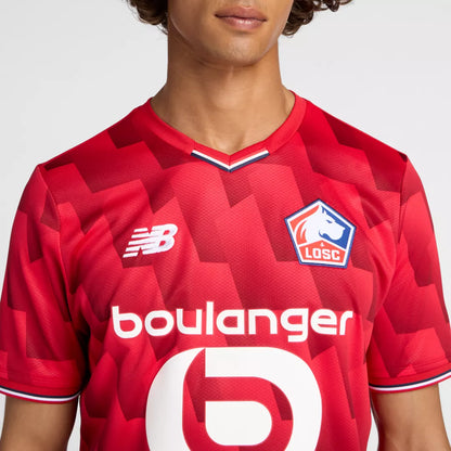 Men Lille LOSC Home Short Sleeve Jersey / New Balance