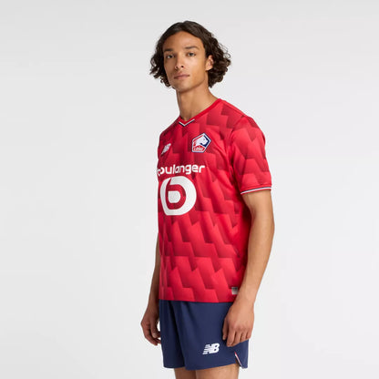 Men Lille LOSC Home Short Sleeve Jersey / New Balance