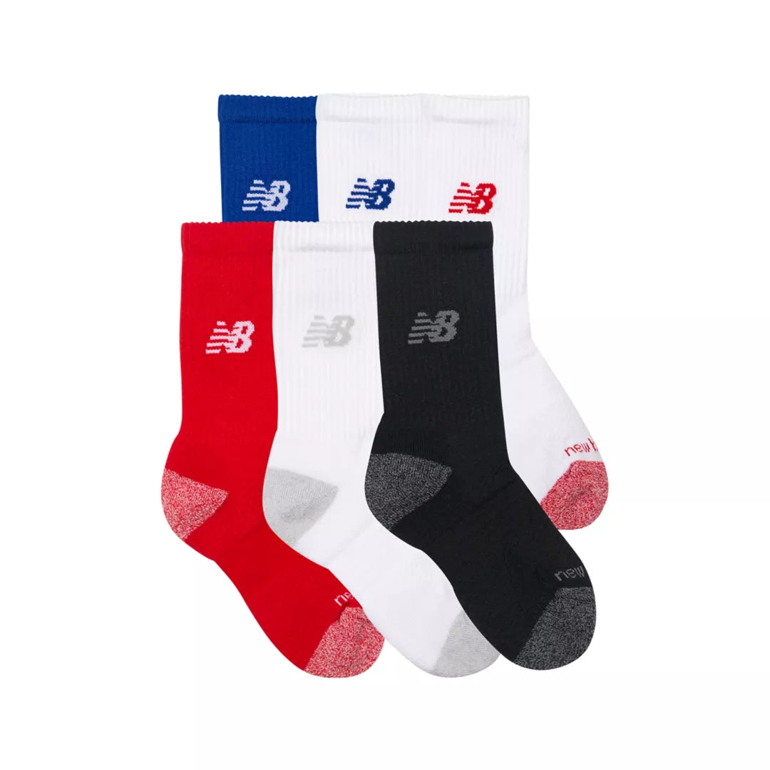 Kids Youth Active Crew Socks 6 Pack / New Balance