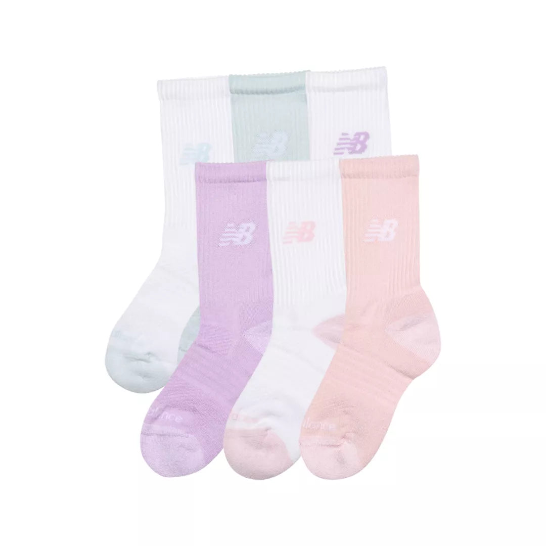 Kids Youth Active Crew Socks 6 Pack / New Balance