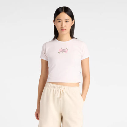 Women Linear Rose Baby Doll T-Shirt / New Balance