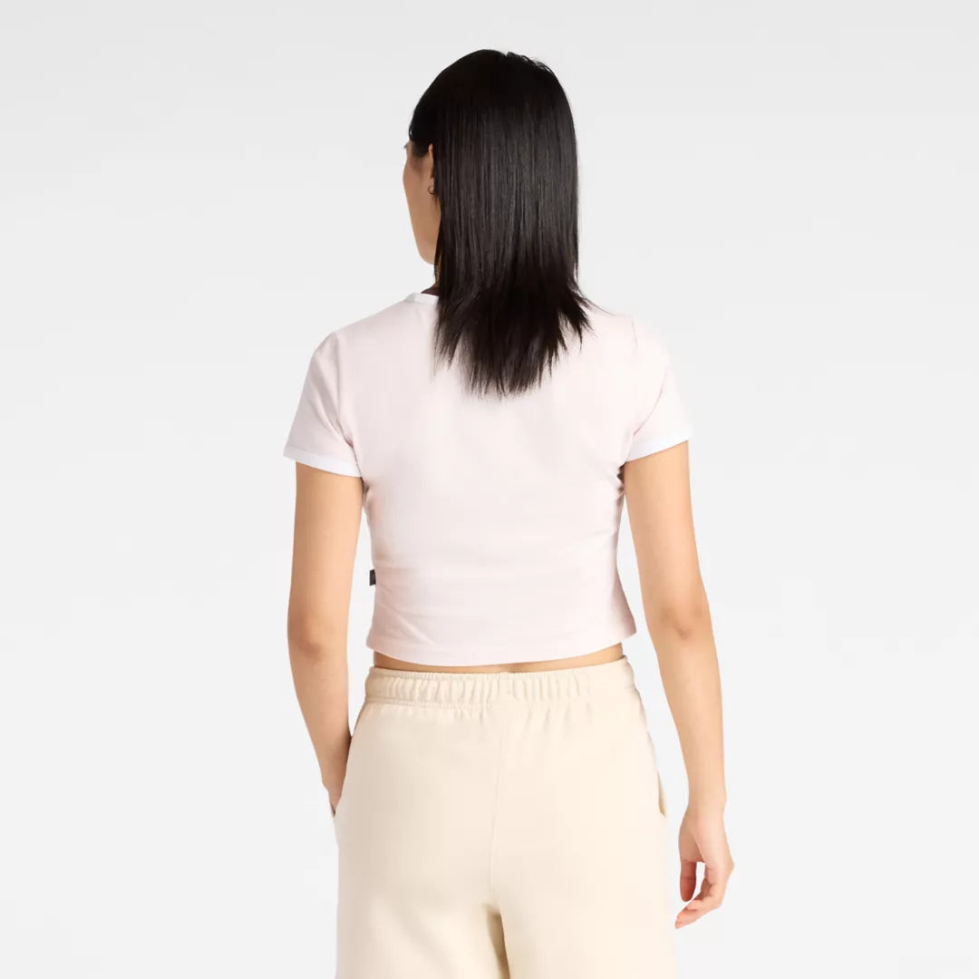 Women Linear Rose Baby Doll T-Shirt / New Balance