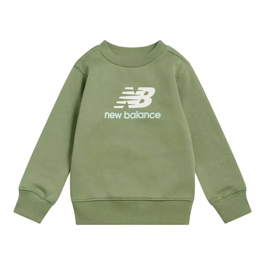 Kids Brush Back Stacked Logo Crew / New Balance