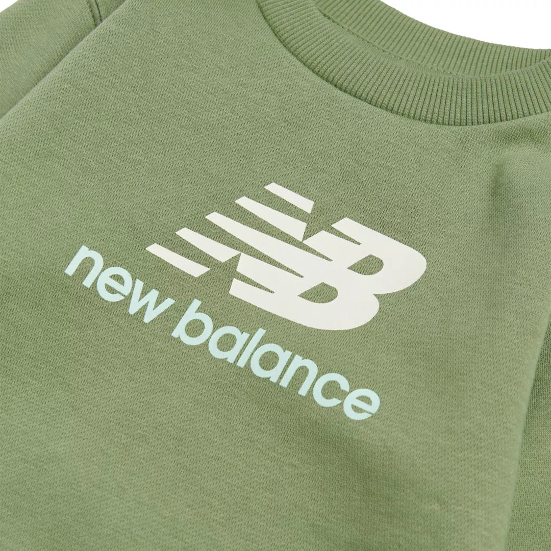 Kids Brush Back Stacked Logo Crew / New Balance